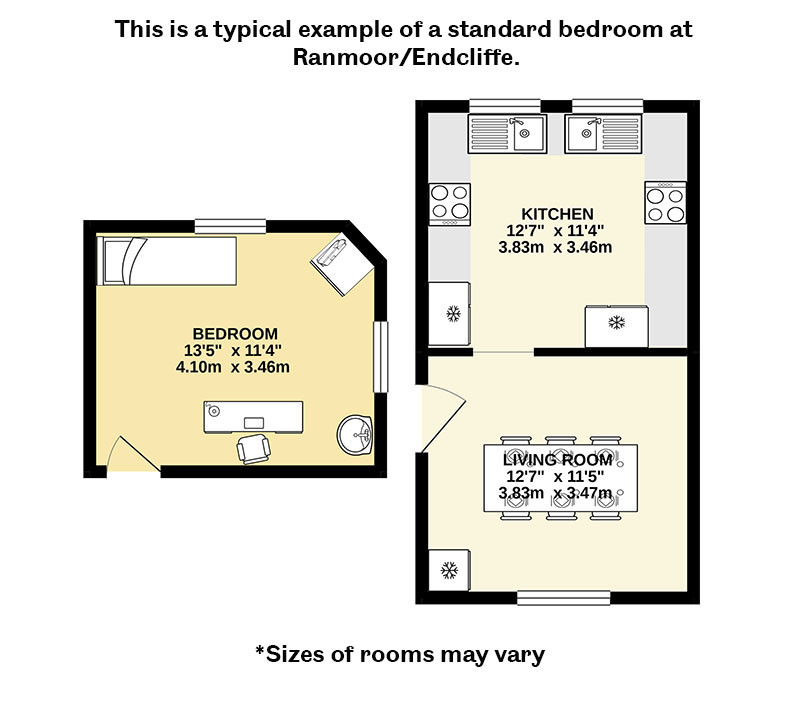 floorplan of Standard Bedroom